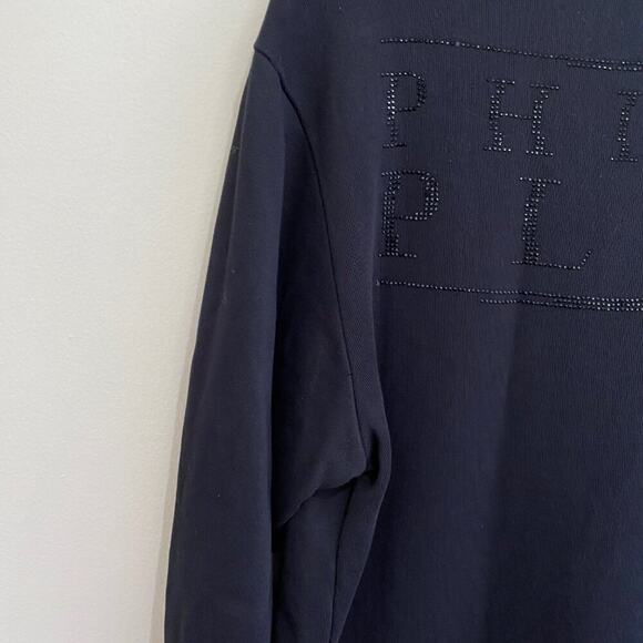 Philipp Plein Crystal Rhinestone Half Skull Sweatshirt *Black* Sz XL - Picture 14 of 15